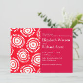 愛らしい赤ファンキーい花結婚式招待状 招待状 (スタンド正面)