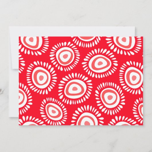 愛らしい赤ファンキーい花結婚式招待状 招待状 (裏面)