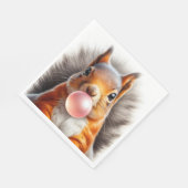 愛らしい赤リス吹ズのバブルガム子供部屋 スタンダードランチョンナプキン (角)