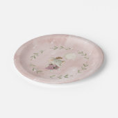 愛らしい赤面ボホベイビーシャワーエレファント ペーパープレート (アングル)