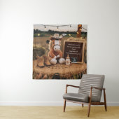 愛らしい農場をテーマにした妊娠の発表 タペストリー (インサイチュ)