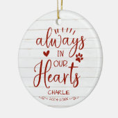 愛らしい農家の書道ペット記念写真 セラミックオーナメント (左)