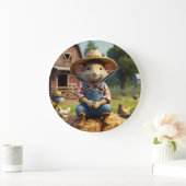 愛らしい農家マウスの壁時計 ラージ壁時計 (ホーム)