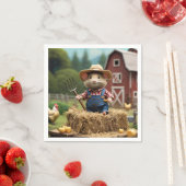 愛らしい農家マウスオンヘイナプキン スタンダードカクテルナプキン (インサイチュ)