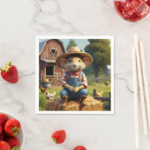 愛らしい農家マウスナプキン スタンダードカクテルナプキン (インサイチュ)