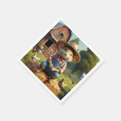 愛らしい農家マウスナプキン スタンダードカクテルナプキン (角)