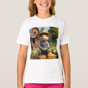 愛らしい農家マウスTシャツ Tシャツ
