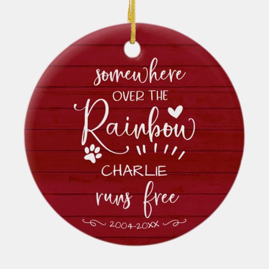 愛らしい農村風の家のペット追悼 セラミックオーナメント (裏面)