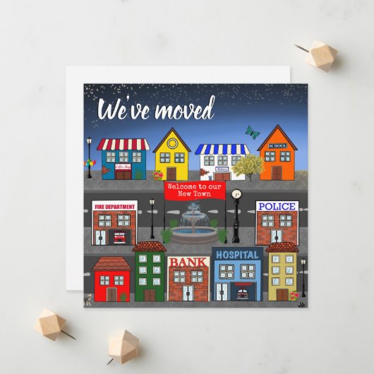 愛らしい近所の引っ越しました 案内状 (正面/裏面インサイチュ)