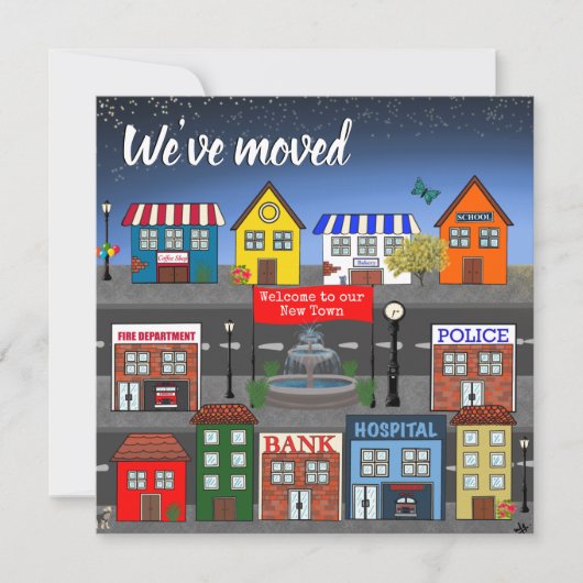 愛らしい近所の引っ越しました 案内状 (正面)