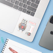 愛らしい通り道が親切角フクロウ群を選ぶ シール (ノートパソコンとiPhone)