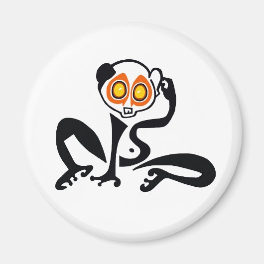 愛らしい遅いロリス – 霊長類 – 野生生物 マグネット (正面)