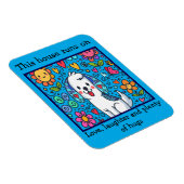 愛らしい遊び心のある犬のメッセージ付き マグネット (右側)