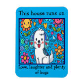 愛らしい遊び心のある犬のメッセージ付き マグネット (縦)