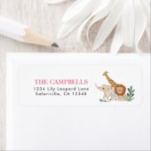 愛らしい野生のサファリアニマルズ差出人住所ラベル ラベル (インサイチュ)