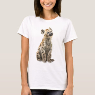 愛らしい野生の子ハイエナ - 高品質のデジタルペインティング Tシャツ