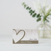 愛らしい金ゴールドを滴らせるハートの書道の瞬き 名刺 (スタンド正面)