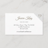 愛らしい金ゴールドを滴らせるハートの書道の瞬き 名刺 (裏面)