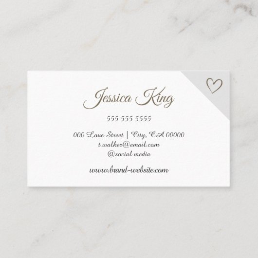 愛らしい金ゴールドを滴らせるハートの書道の瞬き 名刺 (裏面)