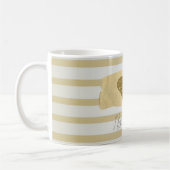 愛らしい金ゴールドグリッターストライプハートI Love You コーヒーマグカップ (左)