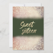 愛らしい金ゴールドドレ魅力的スが赤グラデーションく輝いた 招待状 (裏面)