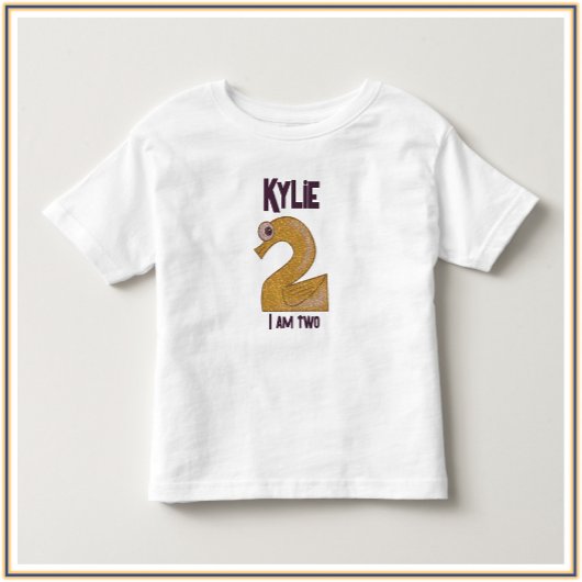 愛らしい金ゴールド&ダークパープル私は2幼児T市 トドラーTシャツ