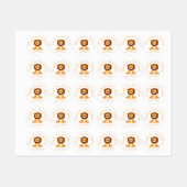 愛らしい金獅子誕生日感謝していステッカー ラベル (シート)