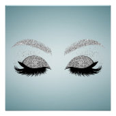 愛らしい銀のグリッターフェイクのラッシュ、メイクアップアーティスト ポスター (正面)