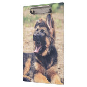 愛らしい長毛のドイツの羊飼いの子犬 クリップボード (左)