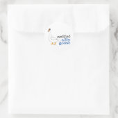 愛らしい間抜けプロペラハットを持つ認定ガチョウ ラウンドシール (バッグ)