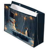 愛らしい雪だるまとペ遊ンギン ラージペーパーバッグ (正面アングル)