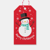 愛らしい雪だるまイン・スノー ギフトタグ (正面)