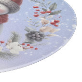 愛らしい雪だるまクリスマスリース カッティングボード (角)
