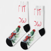 愛らしい雪だるまクルーソックス ソックス (左)