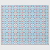 愛らしい雪だるまパターンのラッピング紙 ラッピングペーパー (フラット)