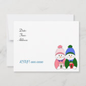 愛らしい雪だるまファミリーホリデーパーティー 招待状 (裏面)