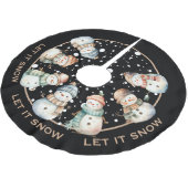 愛らしい雪だるま、クリスマスを示そう ブラッシュドポリエステルツリースカート (アングル)