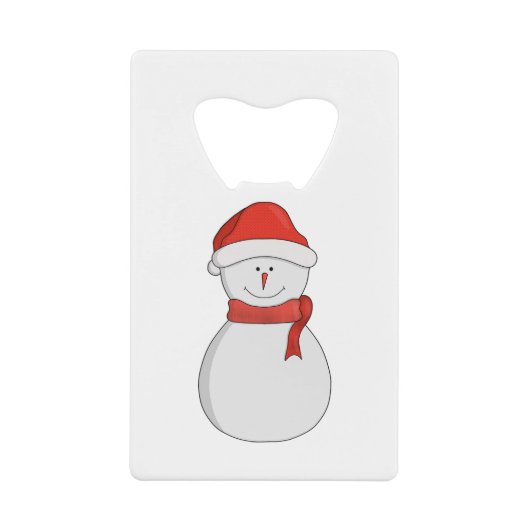 愛らしい雪だるま クレジットカード栓抜き (正面)
