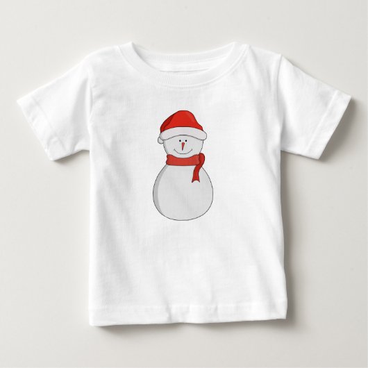 愛らしい雪だるま ベビーTシャツ (正面)