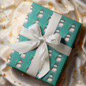 愛らしい雪だるま ラッピングペーパー