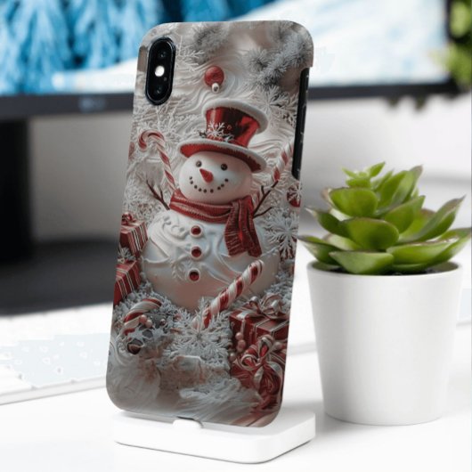 愛らしい雪だるまIphoneケースクリスマスギフト Case-Mate iPhoneケース