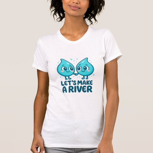 愛らしい雫のラブ – “ひとつにつながろう” Tシャツ (正面)