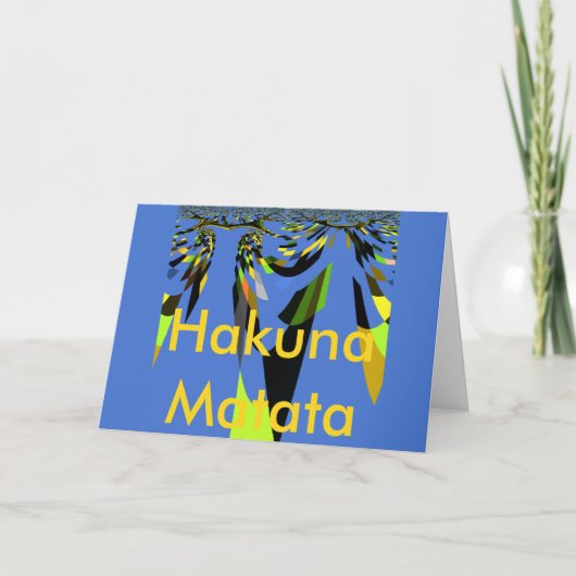 愛らしい青いアフリカン トライバル モチーフ パターン アート プリント カード (正面)