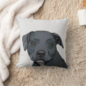 愛らしい青いホワリ（薄い灰色） クッション (ブランケット)