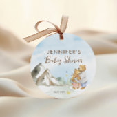 愛らしい青い山の水の色クマ家族 フェイバータグ