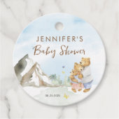 愛らしい青い山の水の色クマ家族 フェイバータグ (正面)