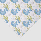 愛らしい青い恐竜と緑のサボテン 薄葉紙 (詳細)