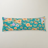 愛らしい青い柄のフローラウサギ ボディピロー (裏面)