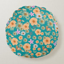 愛らしい青い柄のフローラウサギ