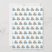 愛らしい青い水の色テディベア赤ちゃんシャワー 招待状 (裏面)